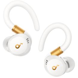 Soundcore by Anker Sport X20 True Wireless Noise Cancelling Sports Earbuds - White Rotatable ear hooks - IP68 sweat & water resistant - Up to 12hrs playback / 48hrs with charging case (ANC Off)
