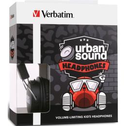 Verbatim 65530 Urban Sound Wired Headphones for Kids - Black Volume Limited