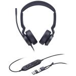 Yealink UH44 USB-C/A Wired On-Ear Headset - Teams Certified 2-Mic Noise Cancellation / In-Line Controls