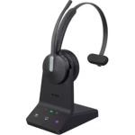 Yealink WH64 Mono DECT & Bluetooth Hybrid Wireless Headset with Charging Stand - Teams Certified 3-Mics Noise Cancellation / Busy Light / Up to 150m Distance / Up to 26-Hour Talk-time
