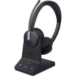 Yealink WH64 DECT & Bluetooth Hybrid Wireless Headset with Charging Stand - Teams Certified 3-Mics Noise Cancellation / Busy Light / Up to 150m Distance / Up to 32-Hour Talk-time
