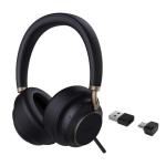 Yealink BH76 Plus Bluetooth Over-Ear ANC Headset - Teams Certified USB-C/A / 5-Mics Noise Cancellation / Dynamic ANC / Retractable Mic / Busy Light / QI Wireless Charging / Up to 45m Distance / Up to 35-Hour Talk-time