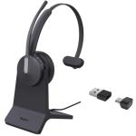 Yealink BH70 Mono Bluetooth On-Ear Headset with Charging Stand - Teams Certified USB-A / 3-Mics Noise Cancellation / 35mm Speaker / 6-Audio Equalizers / Up to 35-Hour Talk-time