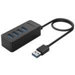 Orico 4 Port High Speed USB 3.0 Hub with OTG Function - Black With Micro USB-B Power Port - Can Turn into a 4-Port USB Charger with External  Charger & Cable - Not Included