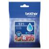 Brother LC531C Ink Cartridge - Cyan Yield - up to 200 Pages - for Brother DCP-J1260W,DCP-J1310DW Printer