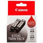 Canon PGI670XLBK-TWIN PGI670XL Ink Cartridge - Black - Twin Pack High Yield