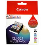 Canon CLI521 Original Ink Cartridge - Black / Cyan / Magenta / Yellow Inkjet - 4 Pack