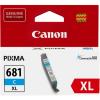 Canon CLI681XLC Ink Cartridge - Cyan High Yield - 500 Pages - for Canon TR7560 / TR8560 / TS6160 / TS6260 / TS6360 / TS6365 / TS8160 / TS8260 / TS8360 / TS9160 / TS9565 / TS9560 / TS706 Printer