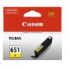 Canon CLI651Y Ink Cartridge - Yellow 330 Pages for Canon PIXMA iP7260 / iP8760 / iX6860 / MG5460 / MG5560 / MG5660 / MG6360 / MG6460 / MG6660 / MG7160 / MG7560 / MX726 / MX926 Printer