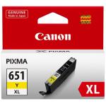Canon CLI651XLY Ink Cartridge - Yellow High Yield - 750 Pages - for Canon PIXMA MG6360 / MG5460 / iP7260 / MX726 / MG5560 / iP8760 / iX6860 / MG6460 / MG7160 / MX926 / MG5660 / MG6660 / MG7560 Printer