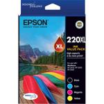 Epson Durabrite Ultra 4 220XL VP High Capacity Ink Value Pack - Black / Cyan / Magenta / Yellow