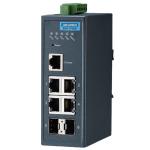 Advantech EKI-7706E-2F-AE 4+2G port Gigabit Managed Ethernet Switch with 4 PoE+ port