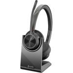 HP Poly Voyager 4320 Bluetooth On-Ear Headset with Stand - Teams Certified / BT700-A / 2-Mics Noise Cancellation / Busy Light / Up to 50m Distance / Up to 24-Hour Talk-Time