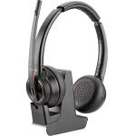 HP Poly Savi 8220 DECT Wireless On-Ear Active Noise Cancelling Headset with Stand - Teams Certified Noise-Canceling Mic / ANC / Busy Light / Up to 180m Distance / Up to 13-Hour Talk-time