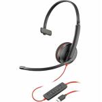 HP Poly Blackwire 3210 Mono USB-C/A Wired On-Ear Headset - UC Certified Noise-Canceling Mic  / Dynamic EQ /  In-line Control
