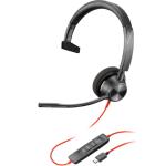 HP Poly Blackwire 3310 Mono USB-C/A Wired On-Ear Headset - Teams Certified Noise-Canceling Mic  / Dynamic EQ /  In-line Control