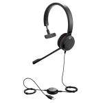 Jabra Evolve 30 II Mono USB-A Wired On-Ear Headset with In-Line Controls - Teams Certified Plug and play / Busy Light / Mic Noise Cancellation