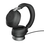 Jabra Evolve2 85 Bluetooth Over-Ear Active Noise Cancelling Headset with Charging Stand - Teams Certified USB-A / 10-Mics Noise Cancellation / 40mm Speakers / Hybrid ANC / Retractable Mic / Busy Light / Fast Charge / Up to 30m Distance / Up