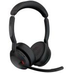 Jabra Evolve2 55 Bluetooth On-Ear Active Noise Cancelling Headset - UC Certified USB-A / 4-Mics Noise Cancellation / Hybrid ANC / Busy Light / Up to 30m Distance / Up to 16-Hour Talk-Time