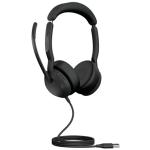 Jabra Evolve2 50 USB-A Wired On-Ear Active Noise Cancelling Headset - UC Certified 4-Mics Noise Cancellation / ANC / Busy Light / Bluetooth