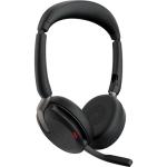 Jabra Evolve2 65 Flex Bluetooth On-Ear ANC Headset with Wireless Charger - UC Certified USB-C / 6-Mics Noise Cancellation / Hybrid ANC / Retractable Mic / Busy Light / Up to 30m Distance / Up to 20-Hour Talk-Time