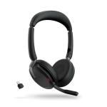 Jabra Evolve2 65 Flex Foldable Bluetooth On-Ear ANC Headset - UC Certified USB-C / 6-Mics Noise Cancellation / Hybrid ANC / Retractable Mic / Busy Light / Up to 30m Distance / Up to 20-Hour Talk-Time