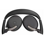 Jabra Evolve2 65 Flex Foldable Bluetooth On-Ear ANC Headset - Teams Certified USB-A / 6-Mics Noise Cancellation / Hybrid ANC / Retractable Mic / Busy Light / Up to 30m Distance / Up to 20-Hour Talk-Time