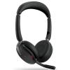 Jabra Evolve2 65 Flex Bluetooth On-Ear ANC Headset with Charger - Teams Certified USB-A / 6-Mics Noise Cancellation / Hybrid ANC / Retractable Mic / Busy Light / Up to 30m Distance / Up to 20-Hour Talk-Time