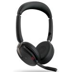 Jabra Evolve2 65 Flex Bluetooth On-Ear ANC Headset with Charger - Teams Certified USB-A / 6-Mics Noise Cancellation / Hybrid ANC / Retractable Mic / Busy Light / Up to 30m Distance / Up to 20-Hour Talk-Time