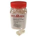 Dynamix RJ-45 8P8C Modular Plug (Round, Solid) - 50 micron (Sold individually Packaged in Jarsof100pieces)