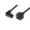 Dynamix C-POWERCR 10A 3 Pin Plug to Right Angled IEC C13 Power Cord - 2m - Black 1.0mm Copper Core - SAA Approved - AU/NZ