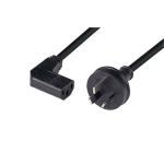 Dynamix C-POWERCR 10A 3 Pin Plug to Right Angled IEC C13 Power Cord - 2m - Black 1.0mm Copper Core - SAA Approved - AU/NZ