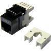 Dynamix FP-C6-008 Cat6 Keystone RJ45 Jack  for 110 Face Plate - T568A/T568B  Wiring - 180  Slimline Jack - Colour Black