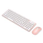 Bonelk KM-322 Wireless Keyboard & Mouse Combo for PC and Mac - Salmon Slim