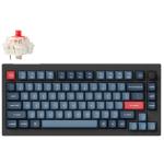 Keychron V1M-D1 V1 Max D1 75% Wireless Mechanical Keyboards Swappable RGB Backlight Red Switch - Black- Knob Version