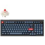 Keychron V5M-D1 V5 MAX Wireless Custom Mechanical Keyboard - Carbon Black Jupiter Gateron Red Switch - Wireless / Wired / 2.4GHz Normal Profile QMK - ANSI - 96% Layout - 100 Key - Full Assembled - Knob RGB Hot-Swap