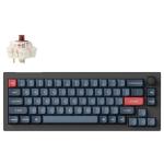 Keychron V2M-D3 V2 MAX 65% Wireless Mechanical Keyboard - Carbon Black Hot-Swap Gateron Jupiter Brown Switches - ANSI 65% Layout - 68 Key - Full Assembled - Knob - RGB - Wireless / Wired / 2.4GHz Normal Profile - QMK Custom Keyboard