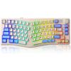 LEOBOG A75 75% Alice Layout Tri-mode Mechanical Keyboard RGB with Joystick - Pepper White Linear Switch Ergonomic Design, BlueTooth & Wireless