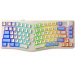 LEOBOG A75 75% Alice Layout Tri-mode Mechanical Keyboard with Joystick - Pepper White Linear Switch - Ergonomic Design - RGB - Adjustable Magnetic Stands
