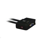 LevelOne KVM-0223 2-Port USB KVM Switch With Audio and Built-in Cables