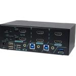 Rextron 2 Ports Dual Monitor HDMI KVM Switch With HDCP Engine, EDID, USB 3.2 Gen 1, Audio, HotkeyControl