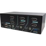 Rextron PAAG-ET3122B 2 Ports Dual Monitor 8K DisplayPort 1.4 KVM Switch With USB 3.2 Gen 2, Audio, HotkekControl For Gaming.