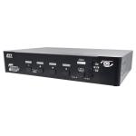 Rextron 4-Port Seamless True 4K KVM Switch with Video Matrix, PbP Mode, MbM Mode, USB 3.2, Serieal& Hotkey Controls.