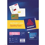 AVERY LABELS 14 UP PINK 25 SHEETS 99.1 X 38.1MM FLUORO  L7163-25FP