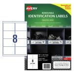 AVERY Weather Resistant Removable Label L4715 Laser 99.1x67.7mm White 8up 20 Sheets