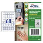AVERY Protect Anti-Microbial Film Permanent Mixed Squares A4 68up 10 Sheets