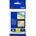 Brother TZePR254 P-Touch 24mm Gold on White Glitter Premium Laminated Label Tape