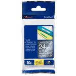 Brother TZePR955 P-Touch White on Silver Glitter Premium Laminated Label Tape - 24mm Wide