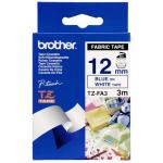 Brother Genuine TZe-FA3 Fabric Tape Cassette Blue on White, 12mm wide, 3m long for PT-D410, PTD610BT,PTD210,PT-D400, PTD600,PT-P910BT,PT-H110, PT-P300BT