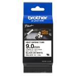 Brother Genuine HSe-221E Heat Shrink Tube Tape Cassette Black on White, 9mm wide for PT-P900Wc, PT-E300VP, PTE550W, PTP700, PTP750W, PTD800W,PTP950NW